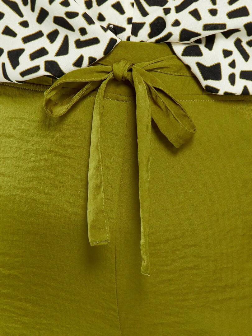 Pantalon large satiné   Kaki
