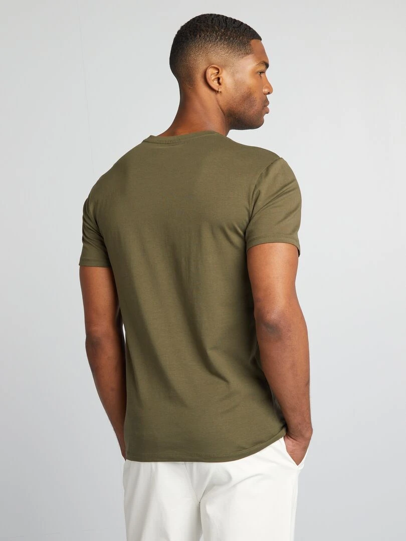Tee shirt uni   Muscle fit   Kaki