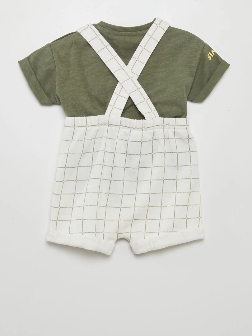 Ensemble salopette + t shirt 'Disney' 2 pièces Vert