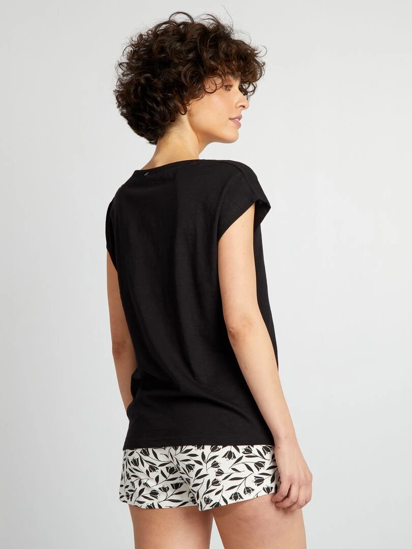 Ensemble de pyjama imprimé 'Naf naf' 2 pièces Noir