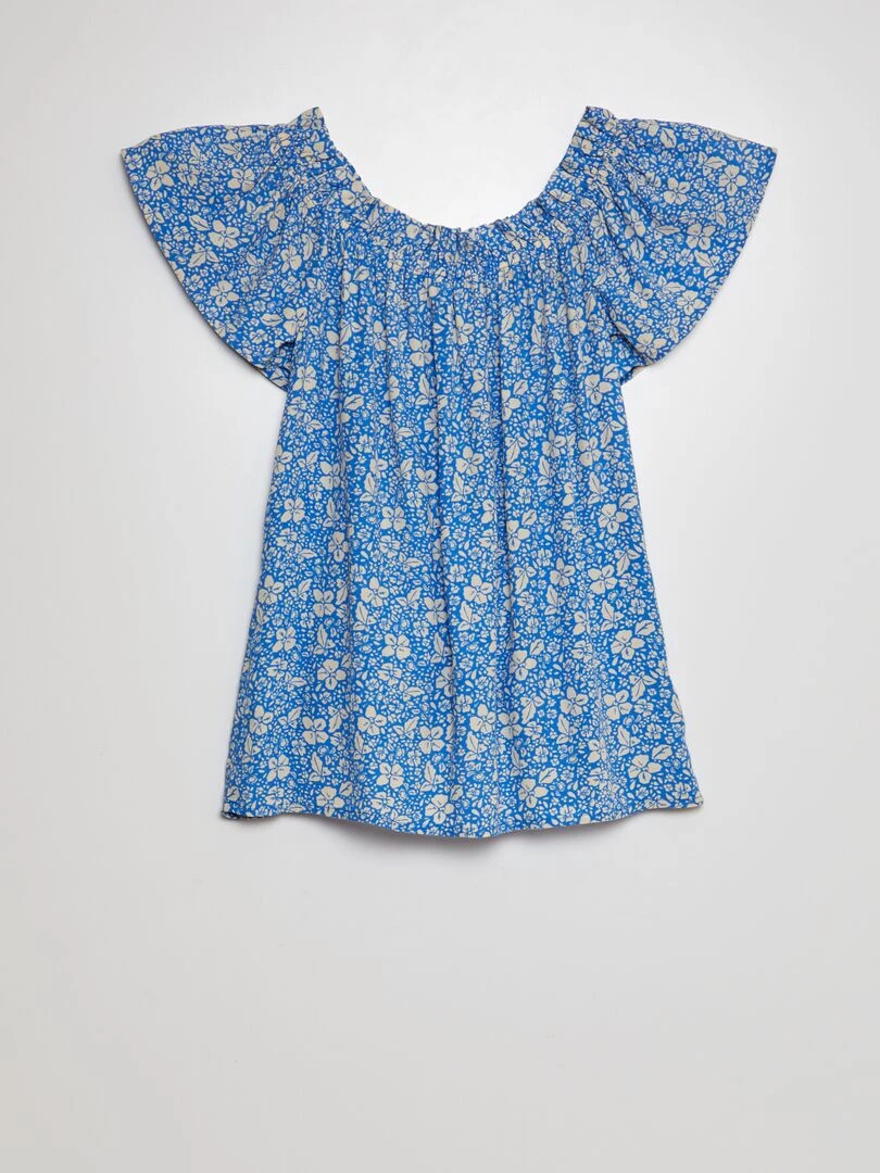 Blouse fluide imprimée So Easy Bleu blanc