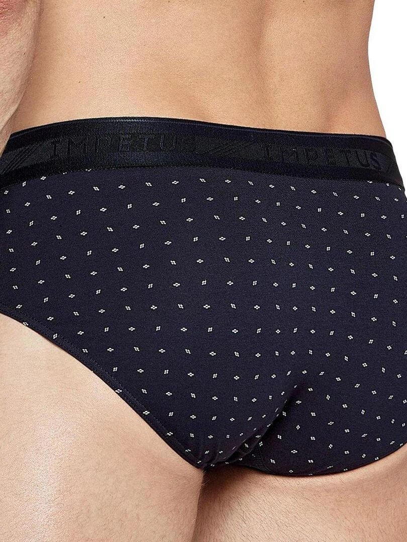 Pack 2 slips uni et imprimé en coton Azurite   Bleu