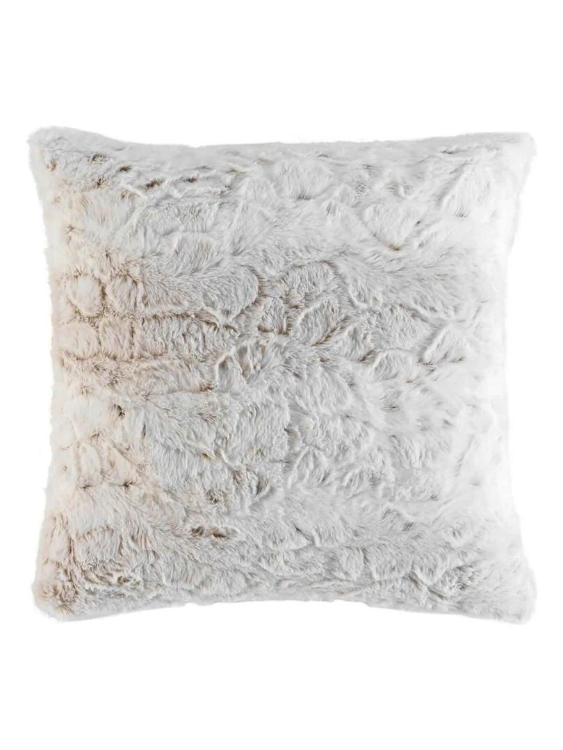 Housse de coussin imitation fourrure Blanc
