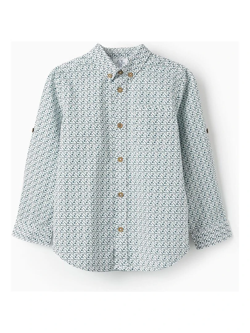 Chemise en coton pour garçon manches longues SICILIAN DAYS Bleu clair