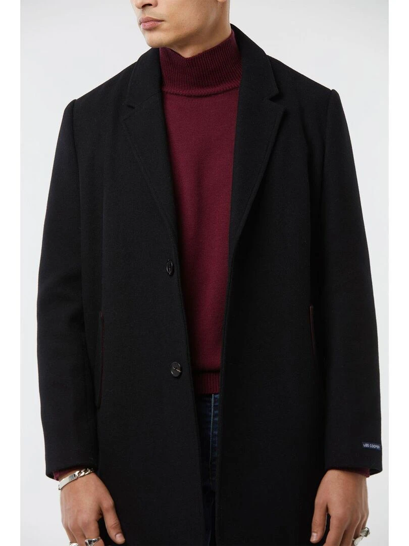 Lee Cooper   Manteau laine  FROMBE   Noir