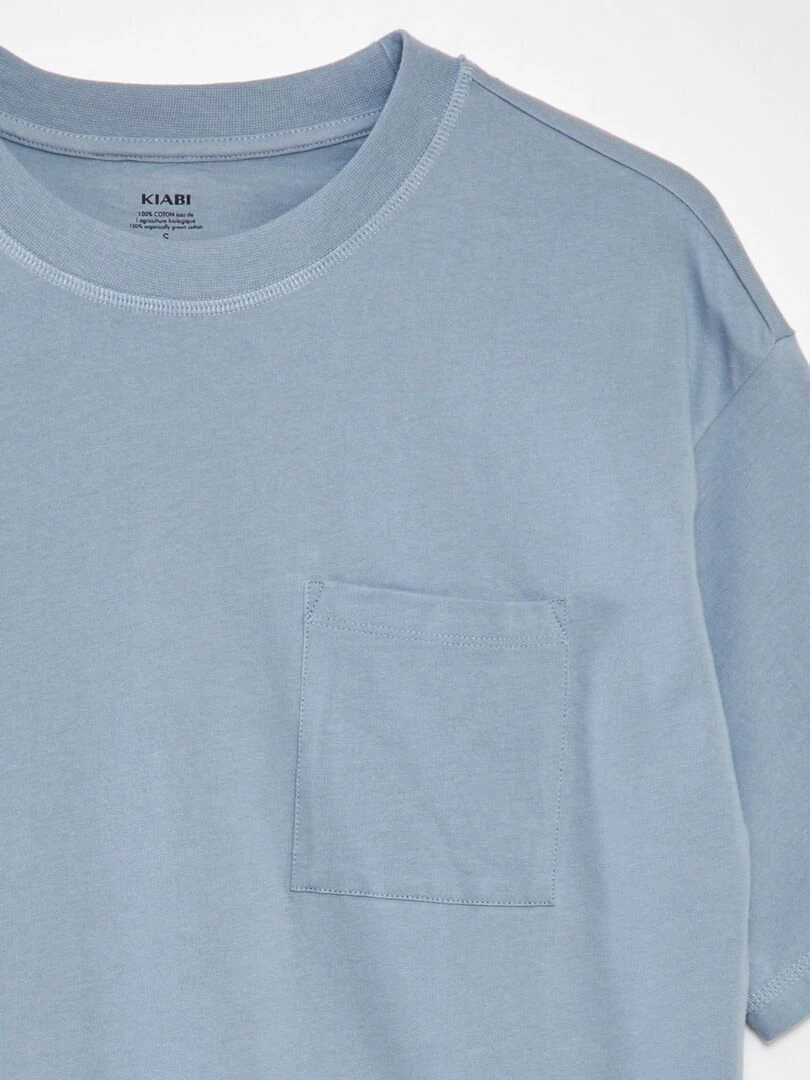 Tee shirt uni coupe large Bleu