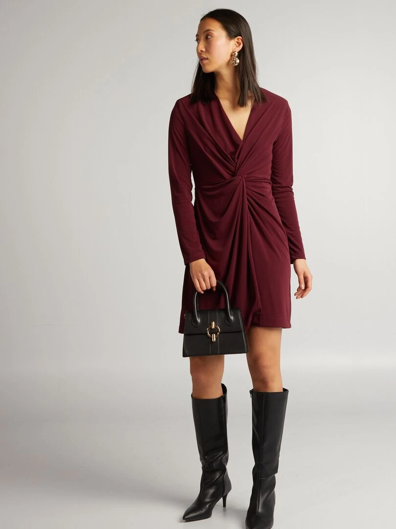 Robe drapée Bordeaux