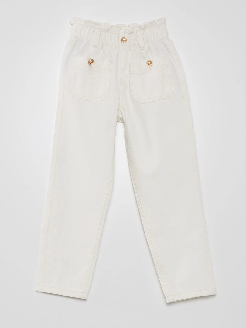 Jean mom fit   Blanc