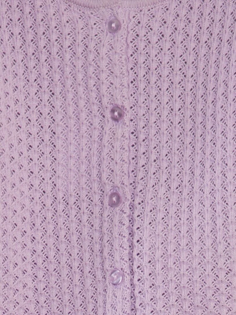 Gilet maille fantaisie   Violet
