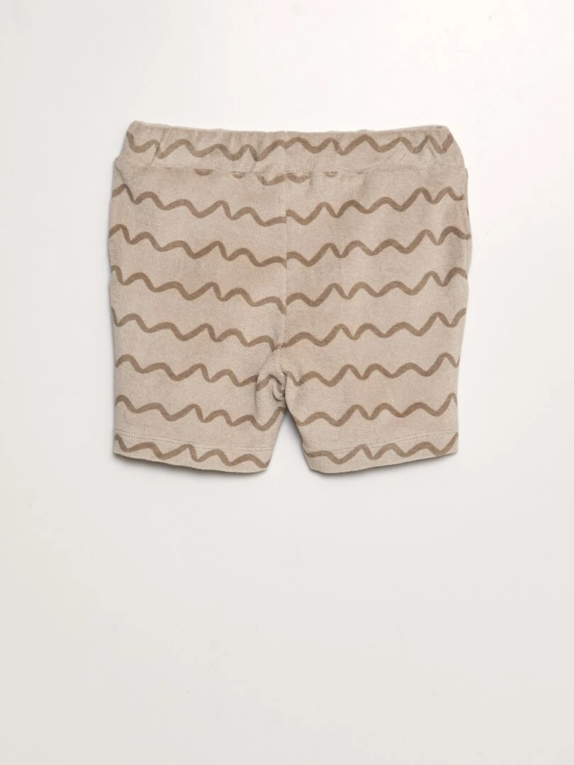 Short éponge imprimé   Beige