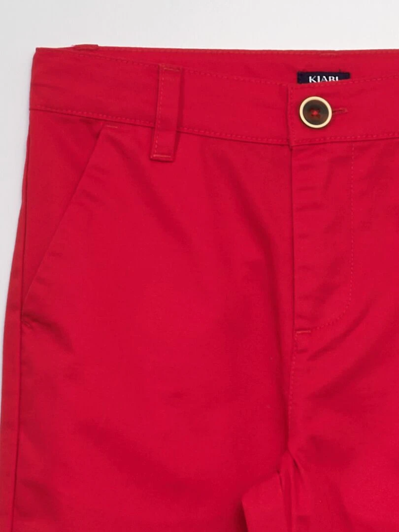 Pantalon chino uni   rouge