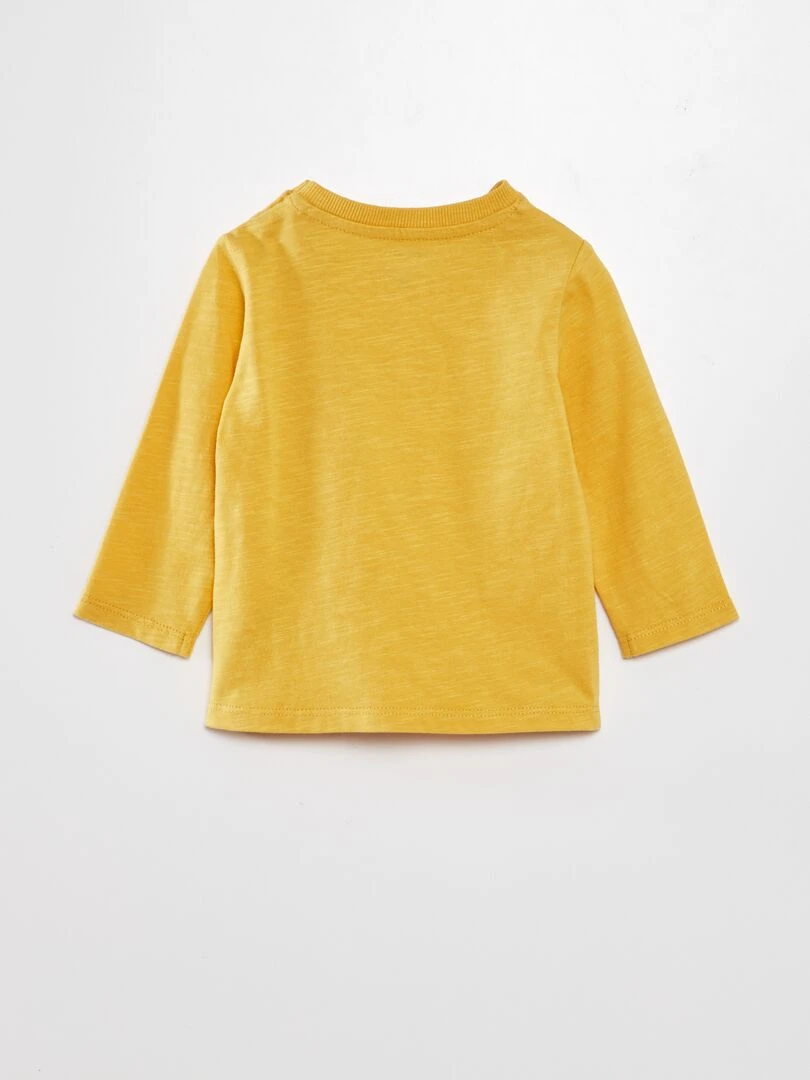 T shirt à col rond avec poche   jaune