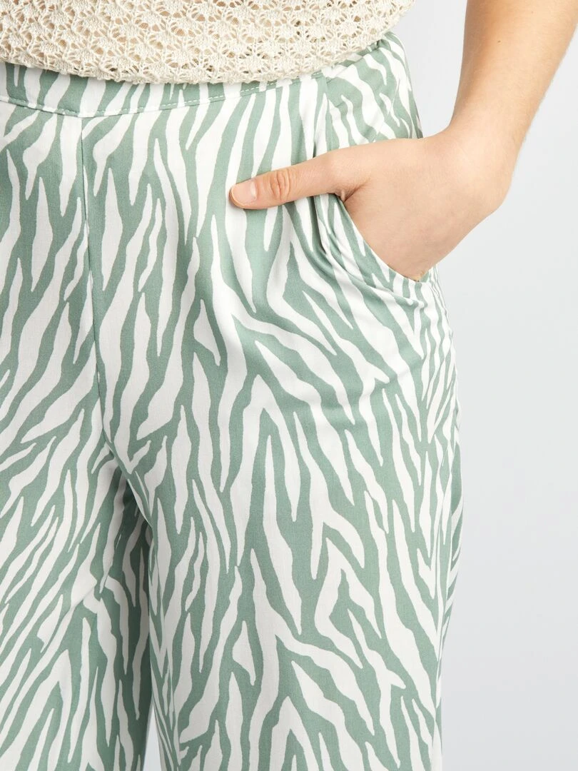 Pantalon large imprimé   Vert clair