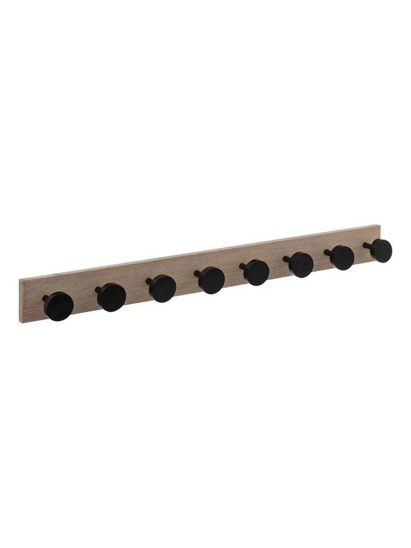 Patère bois 8 têtes noir Beige