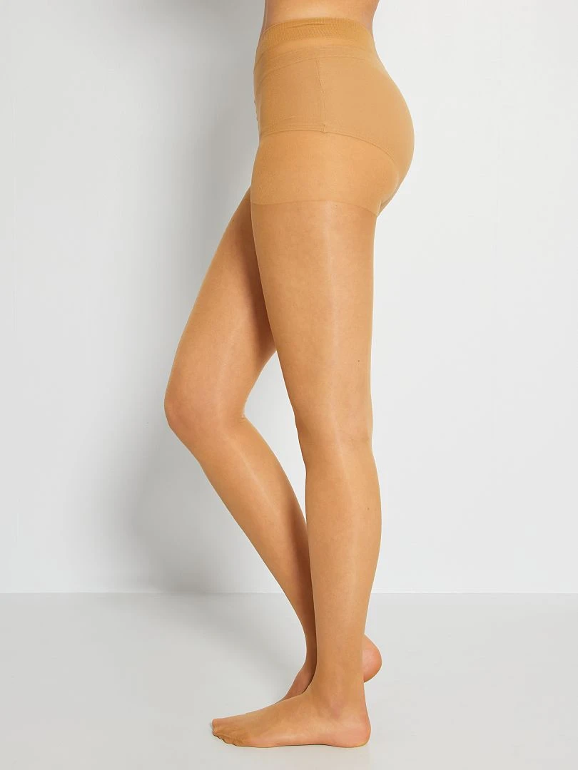 Lot 2 paires de collants 20D beige