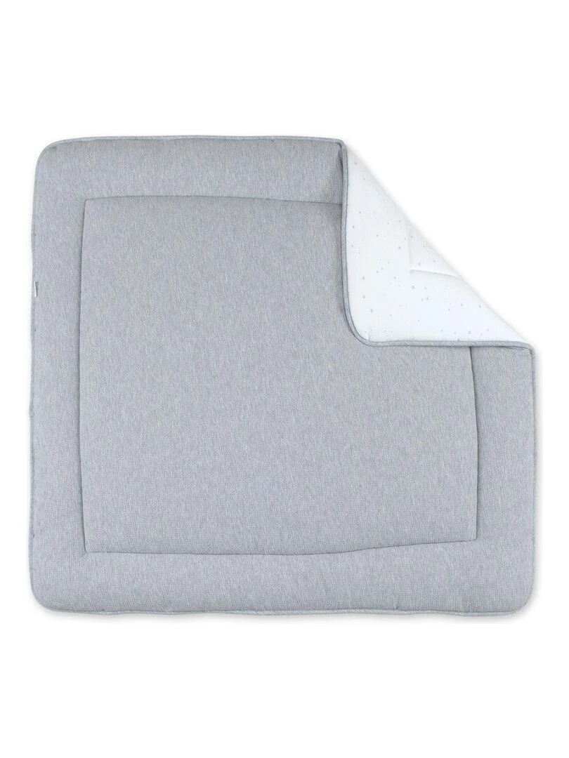Bemini Tapis de parc et jeu Pady waffle et jersey bio Gris chiné