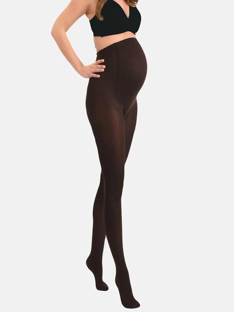 Collants de grossesse opaques confortables 60den (Mamsy) Marron