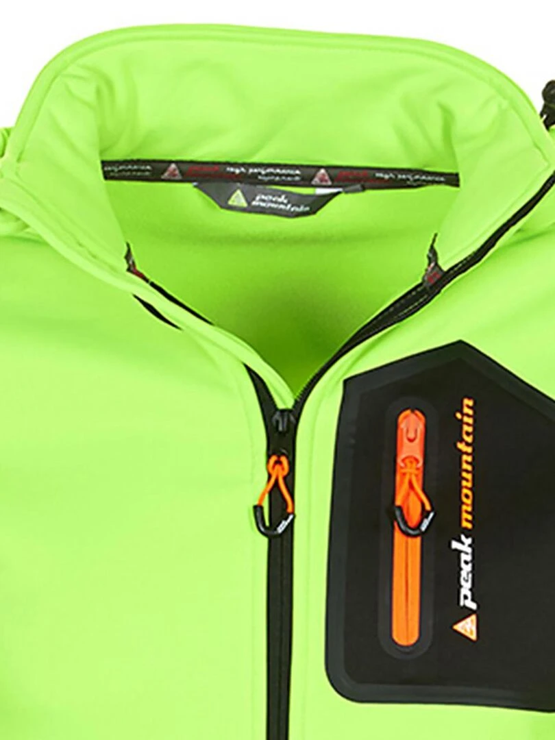 Blouson polar shell homme CRISTOL   PEAK MOUNTAIN   Vert anis