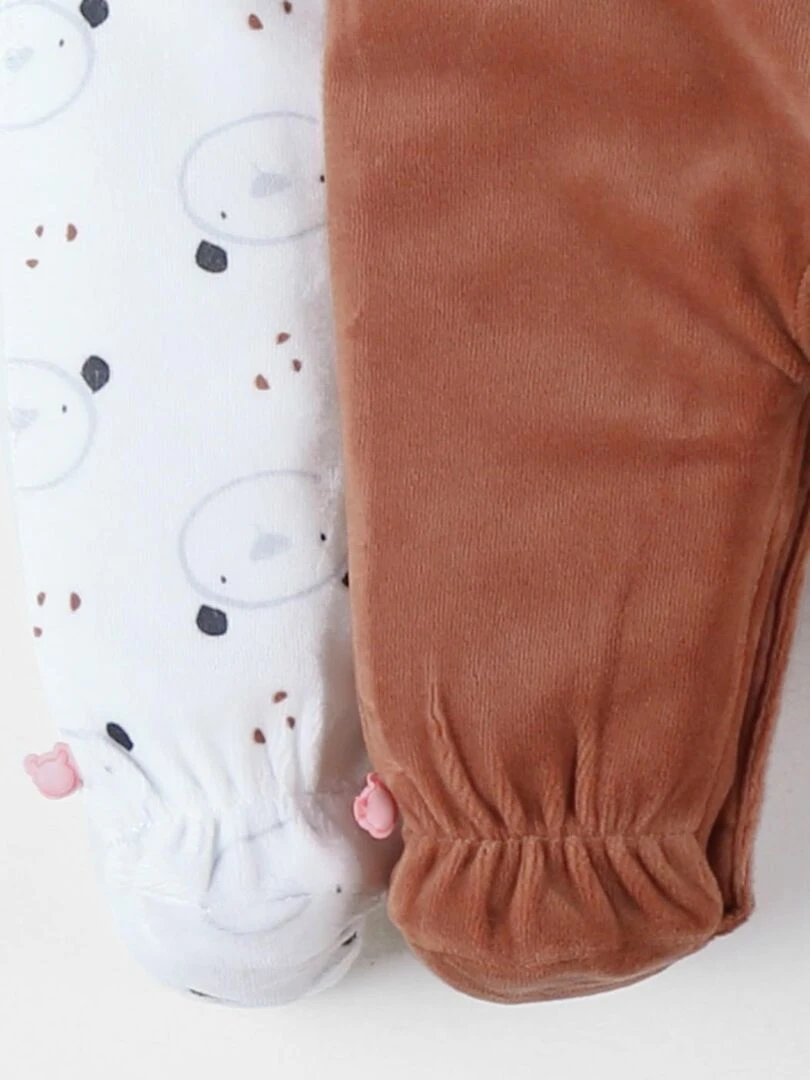 Set de 2 pyjamas dors bien en velours  caramel   Noukie's   Beige