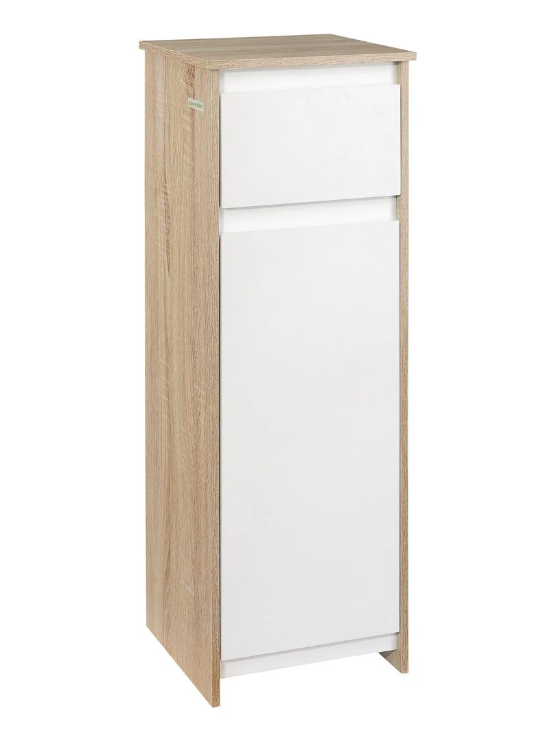 Meuble colonne bas salle de bain style cosy porte tiroir Beige