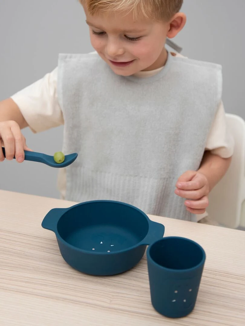 Lot de 2 gobelets en silicone Mrs Elephant   Bleu