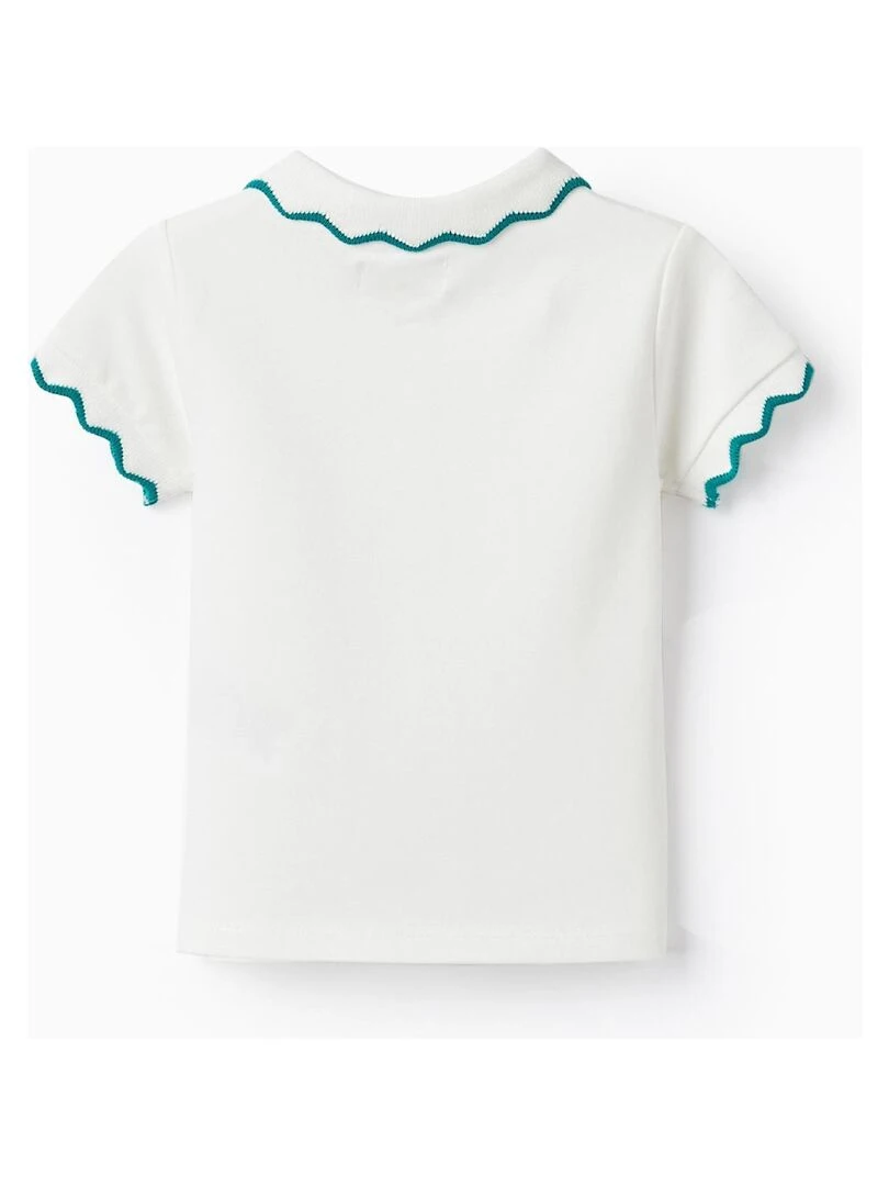 T Shirt Polo En Piqué De Coton Pour Bébé Fille manches courtes MATISSE Blanc