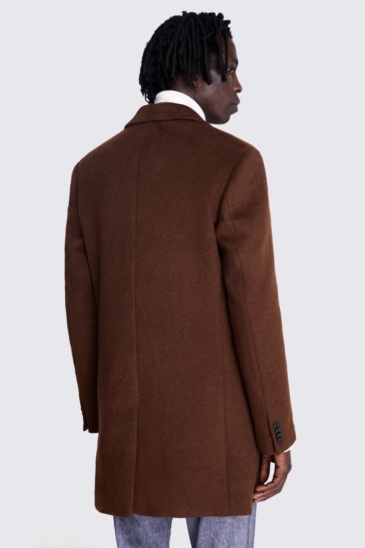 Chestnut Wool Cashmere Blend Overcoat   Buy Online at Moss