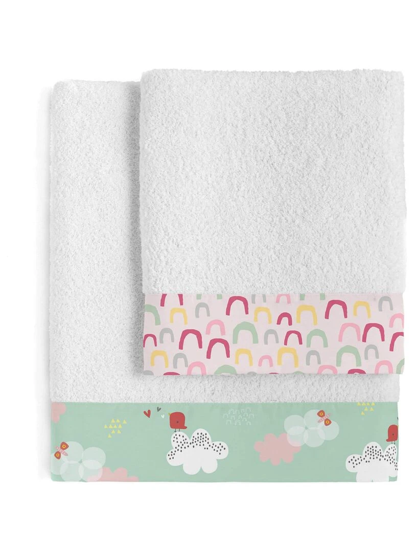Lot de serviettes Hola "Happyfriday" Blanc