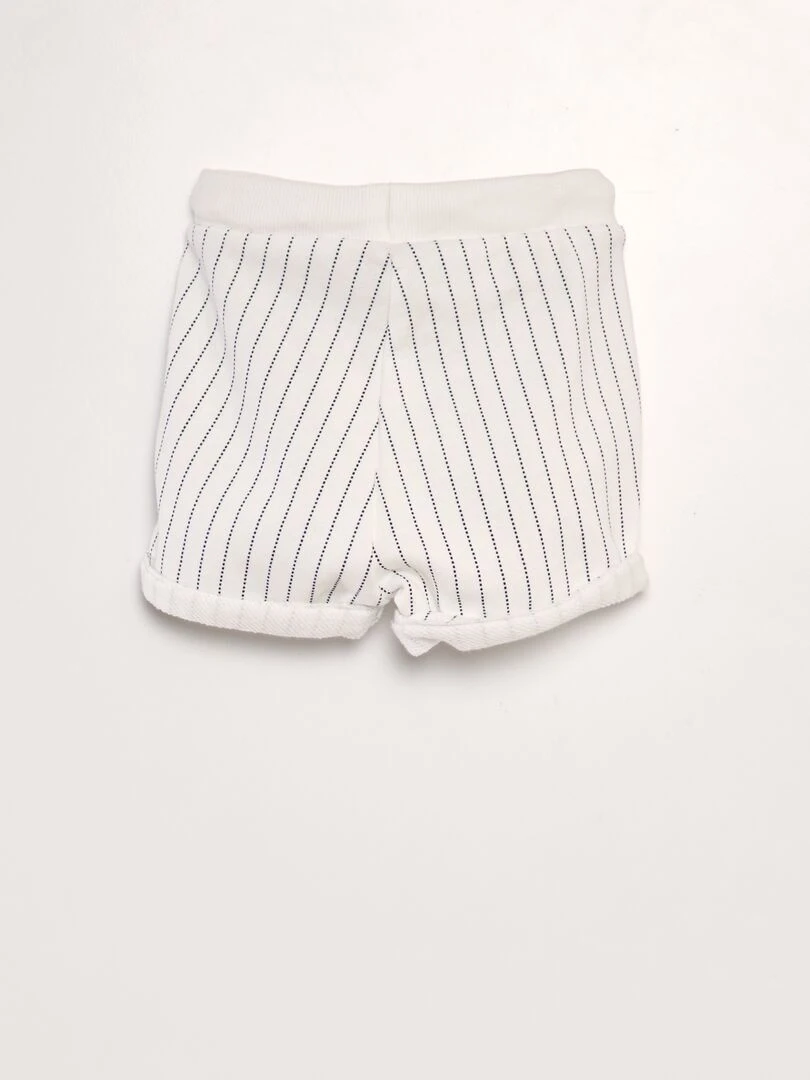 Short en molleton avec imprimé   Blanc