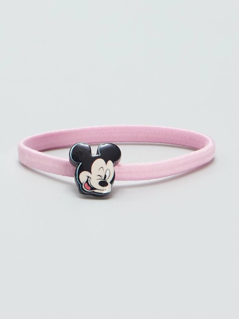 Lot de 2 pinces crabe + 2 élastiques 'Minnie & Mickey' 'Disney'   Rose