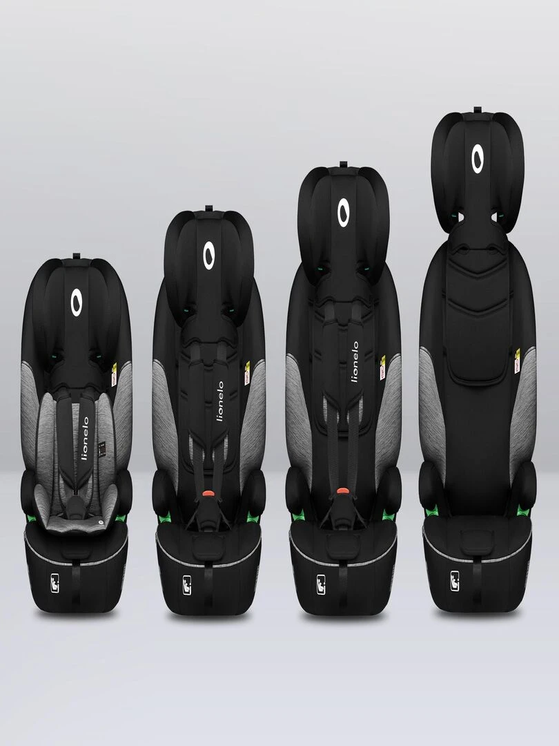 Siège auto évolutif LIONELO Levi i Size   Groupe 1/2/3   Gris   Noir Gris