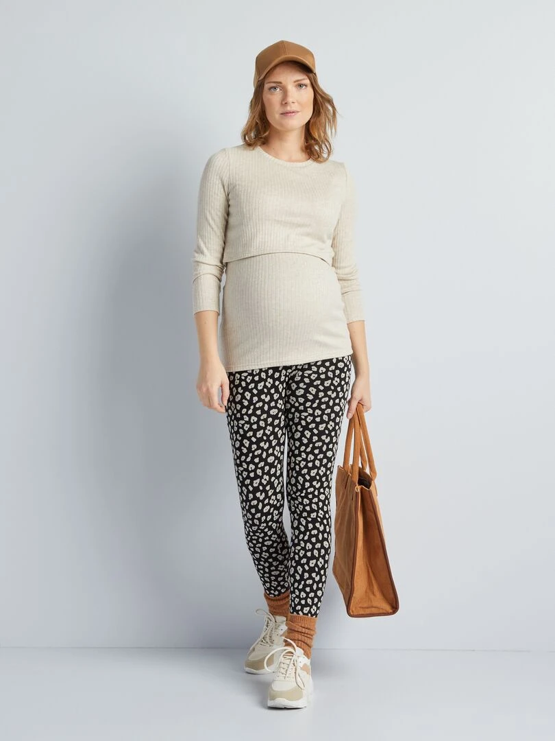 Legging long grossesse Noir/blanc