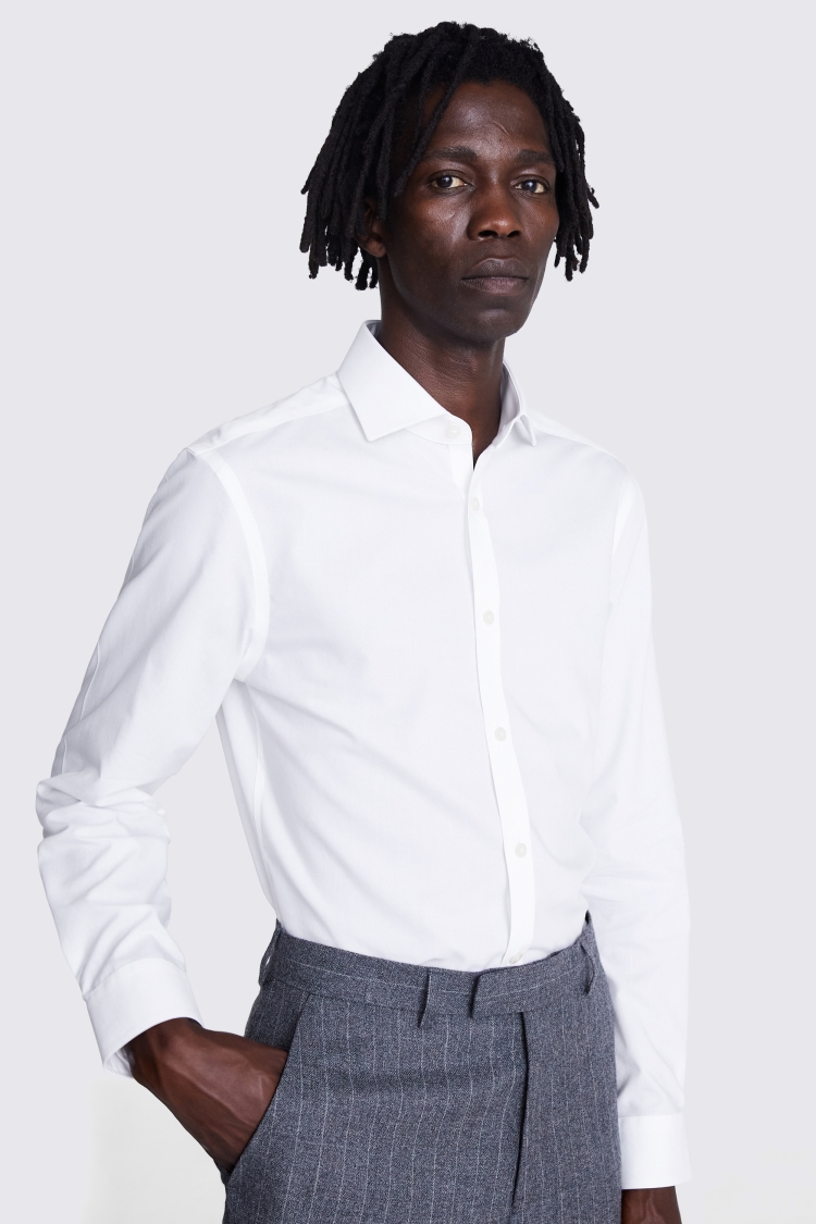 Slim Fit White Poplin Non-Iron Shirt Buy Online at Moss