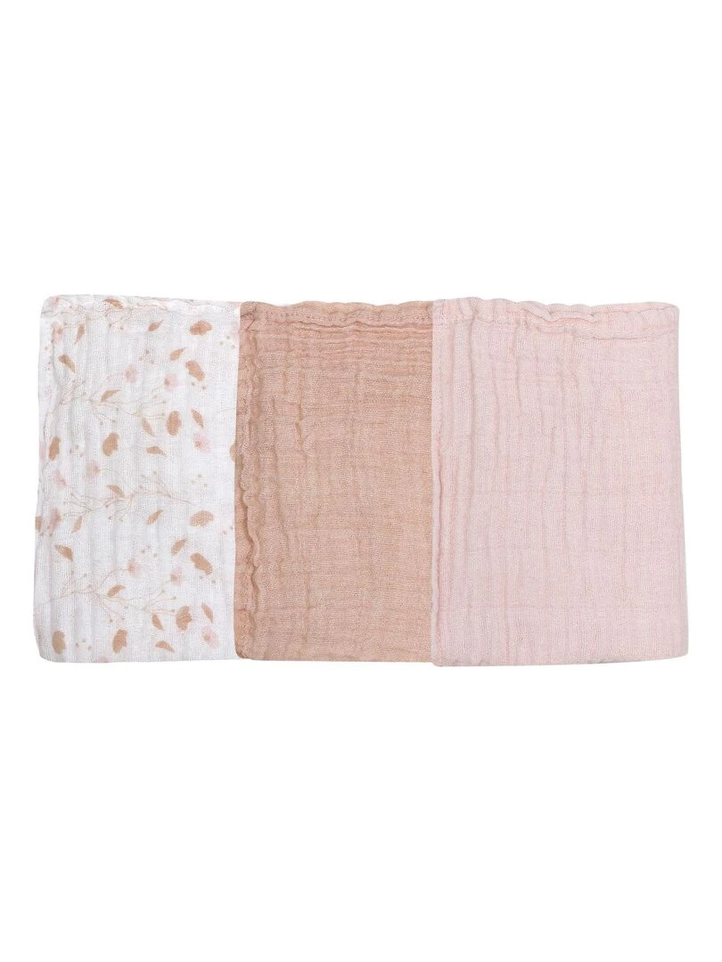 Set de 3 gants de toilette Rose