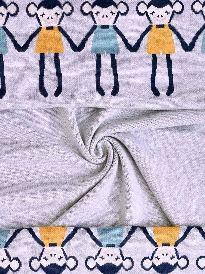 Couverture pour bébé SINGE Gris