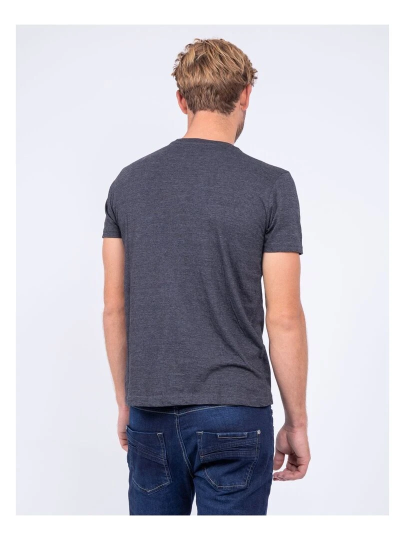 T shirt col rond pur coton JAMULO Gris foncé