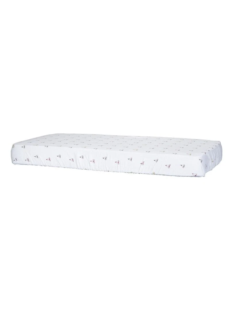Draps housse 120x60 140x70 en coton bio blanc   SAUTHON   Blanc
