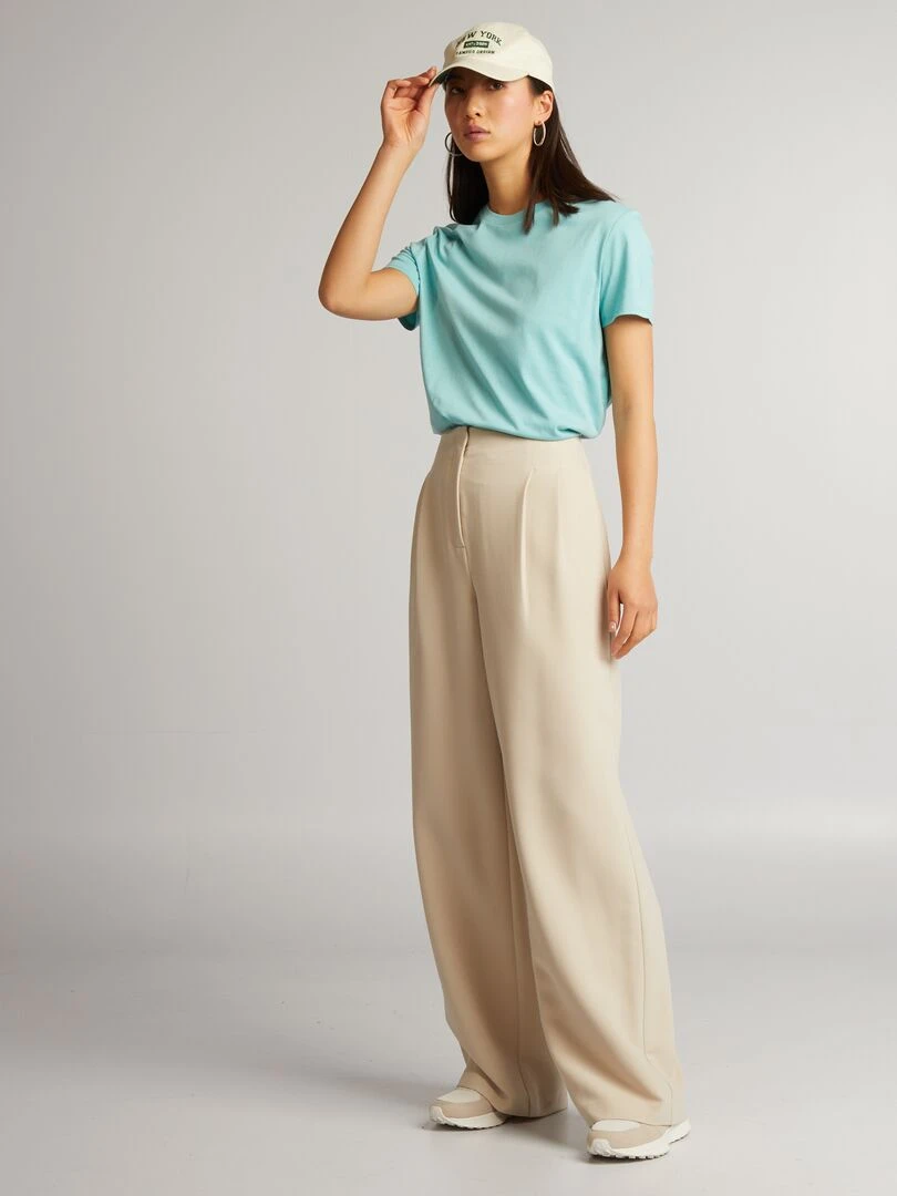 T shirt uni en jersey bleu marin