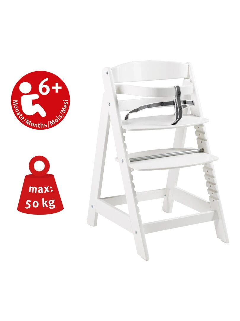 ROBA Chaise Haute Évolutive "Sit Up Click"   Fermeture À Clic Innovante   Blanc