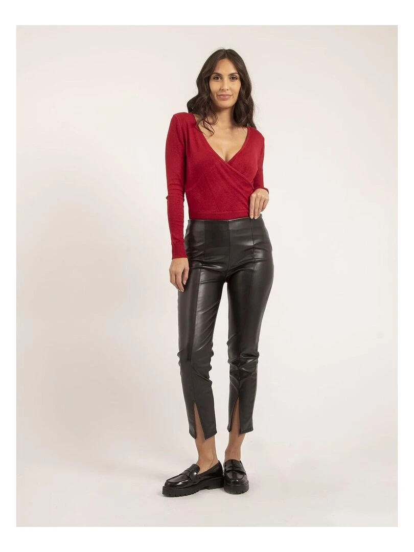 Pantalon legging simili cuir ELENA   Noir