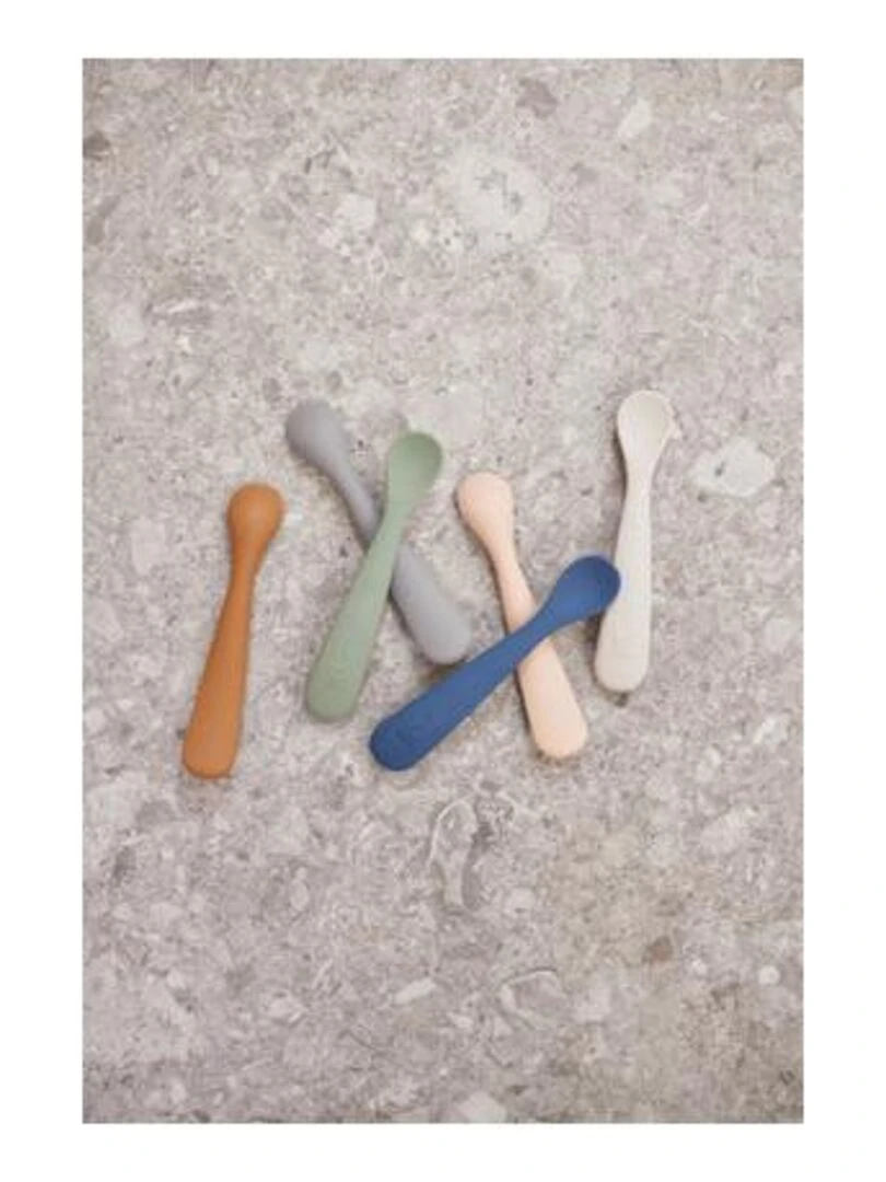 Cuillère souple Silicone Vert Cendré (2pcs)   Jollein   Vert
