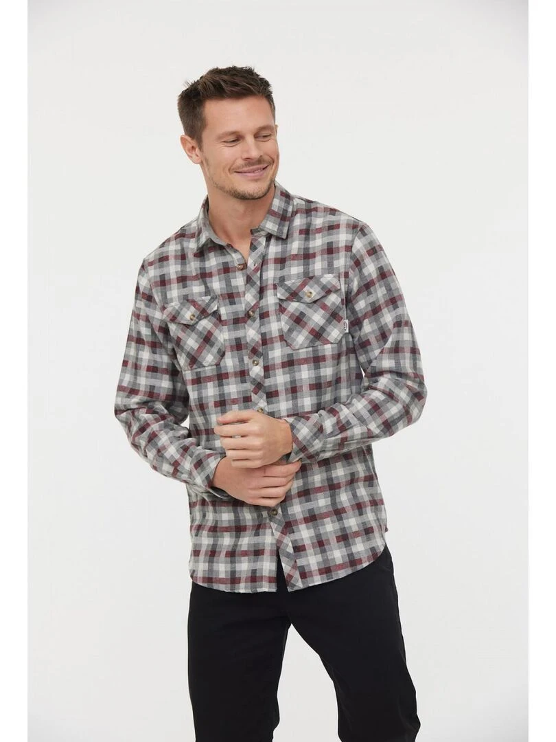 Lee Cooper Chemise manches longues coton regular DORBET Rouge foncé