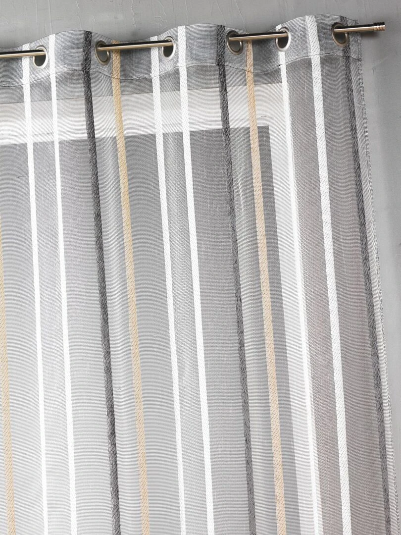 Voilage fantaisie à rayures verticales Gris clair