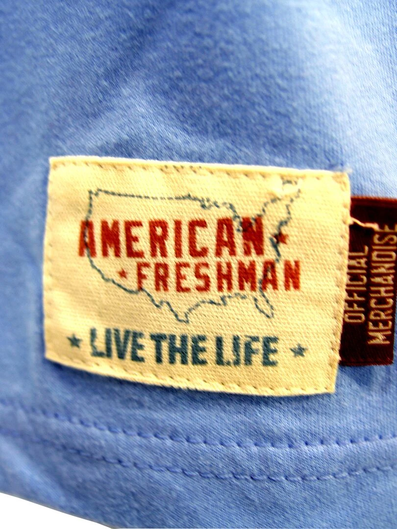 T shirt coton 'American Freshman' 'Zach'   Bleu
