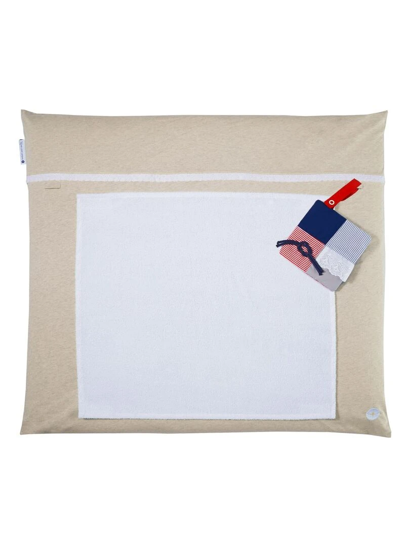 Matelas à langer lavable en coton beige dentelle 70 x 80 cm   Beige