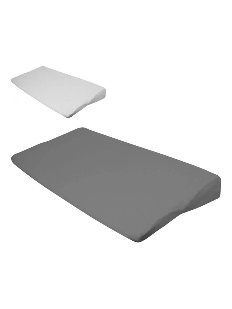 Lot de 2 draps housse 100% coton pour plan incliné Monsieur Bébé Gris