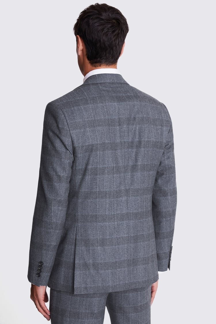 Italian Slim Fit Grey Check Jacket    Buy Online at Moss