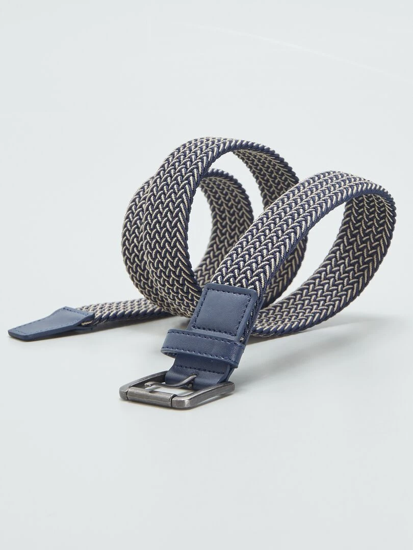 Ceinture tressée élastique Bleu