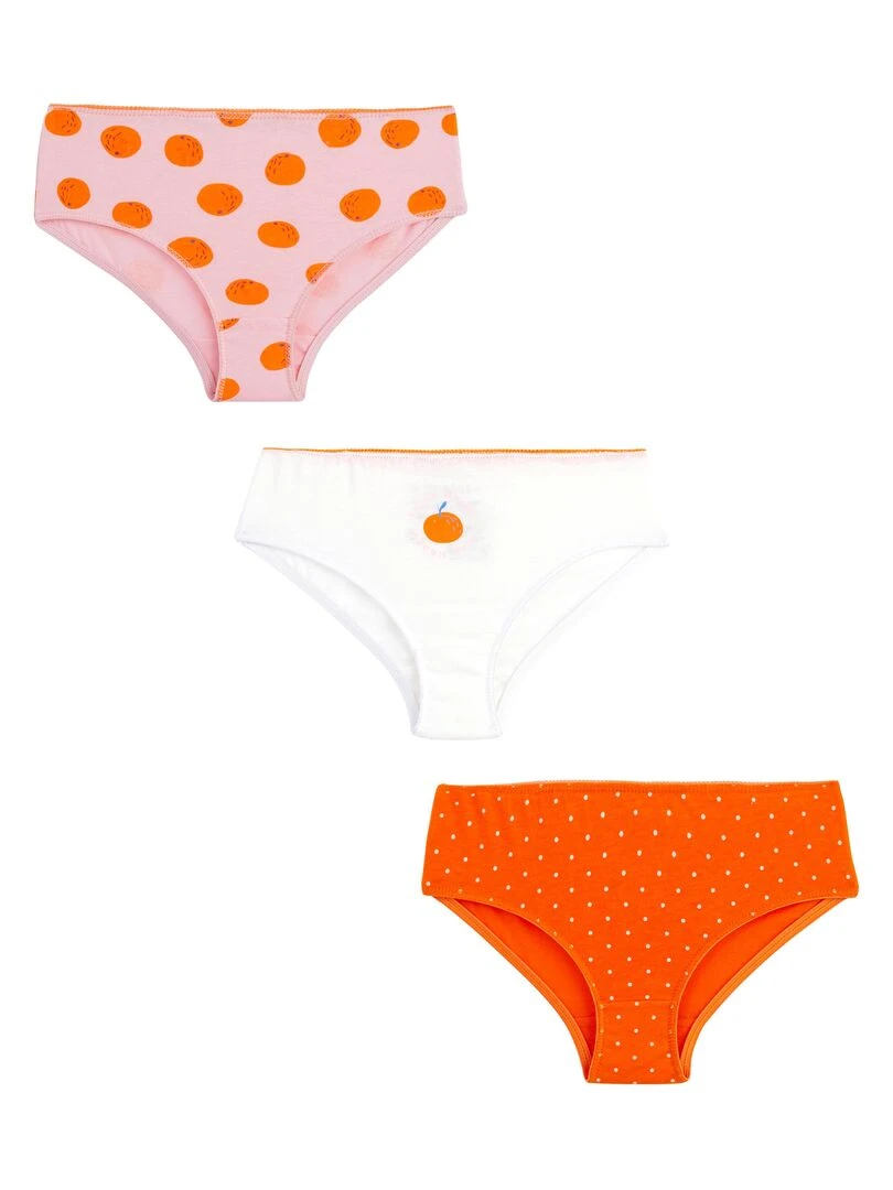 Lot de 3 culottes fille Samba Orange