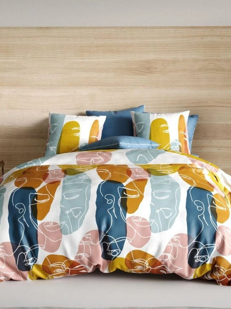 Housse de couette Paloma + taie(s) 100% coton 57 fils Blanc